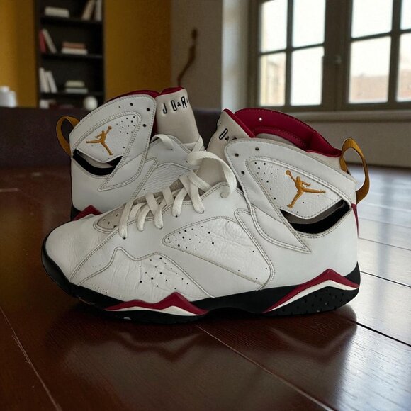 JORDAN Mens Retro 7 Flint White Gray Cardinal Basketball Sneakers Sz 13 - Picture 1 of 6